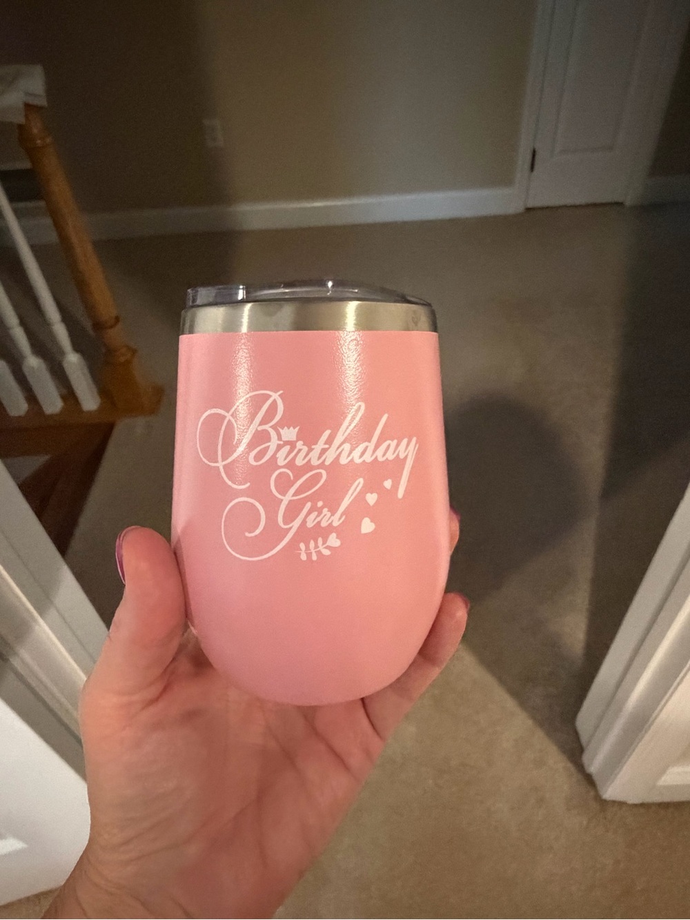 Source Unknown Pink "Birthday Girl" Insulated Wine Tumbler